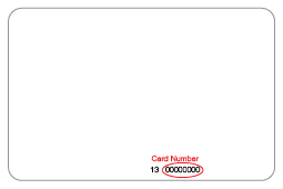 An example of the back of a NT driver licence that shows the Card number circled.