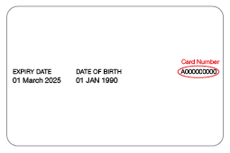 An example of the back of a WA driver licence that shows the Card number circled.